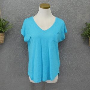 Lilly Pulitzer Linen Short Sleeve V-neck Top XS